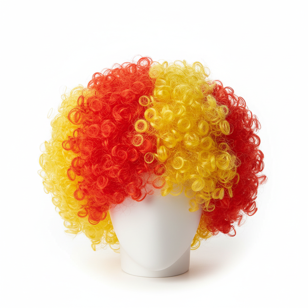 Spain fan wig red and yellow