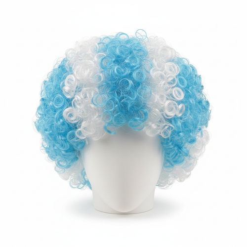 Argentina fan wig light blue and white